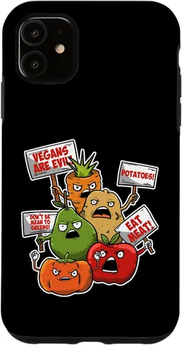 Vista 8 de iPhone 16 Veggie Protest Funny Sayings Vegetable Puns Vegan Jokes Gift Case