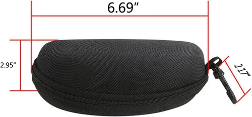 Vista 3 de portátil impermeable gafas de sol caso cremallera caja de Shell duro con clip