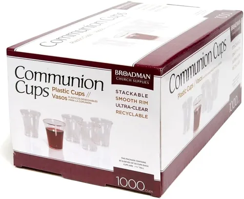 Vista 3 de BROADMAN CHURCH SUPPLIES Vasos de comunión de plástico, desechables, reciclables, 1000