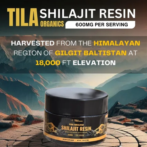 Vista 4 de Tila Resina pura Shilajit – Auténtico extracto del Himalaya con ácido fúlvico – para hombres y mujeres – Suplemento natural de alta resistencia