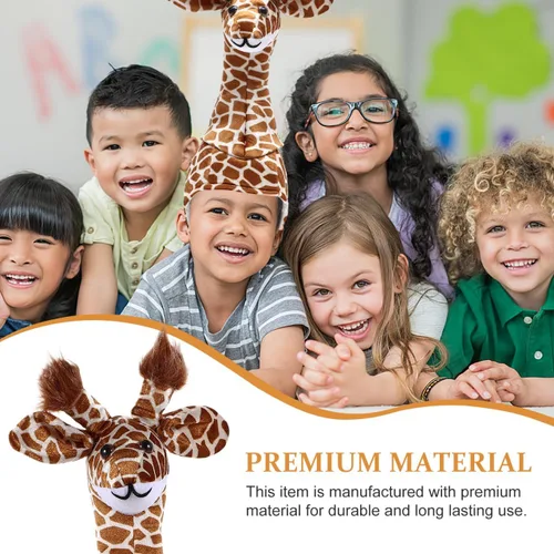 Vista 3 de Amosfun Sombrero de jirafa para fiesta de animales para padres e hijos, accesorio interactivo para disfraz de escenario, gorra de jirafa con correa
