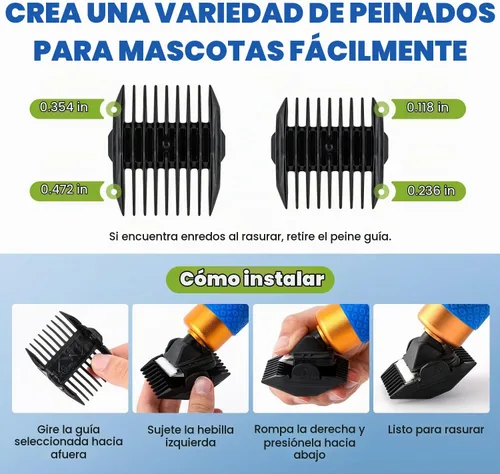 Vista 6 de Cortapelos de aseo para mascotas 200W, control de velocidad