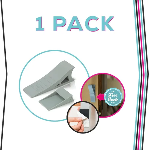 Vista 3 de Quality Clever Tope decorativo de goma para puerta, alto y ajustable para adaptarse a todas las puertas, base estable sólida, fácil de mover sin