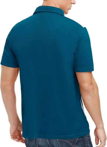 Vista 2 de TIHEEN Polo de golf para hombre, manga corta, absorbe la humedad
