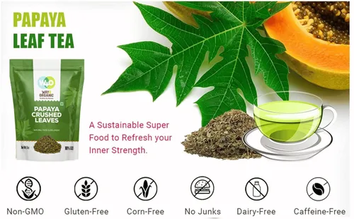 Vista 8 de Té de hoja de papaya de 8 onzas, secado de hojas verdes frescas, bueno para hacer té, hojas 100% sueltas (sin fruta, sin semillas) – Way4Organic