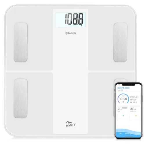 Vista 10 de Uten Smart Scale for Body Weight, Digital Bathroom Weighing Wireless Scales with Body Fat and Water Weight for People, Bluetooth BMI Electronic Body