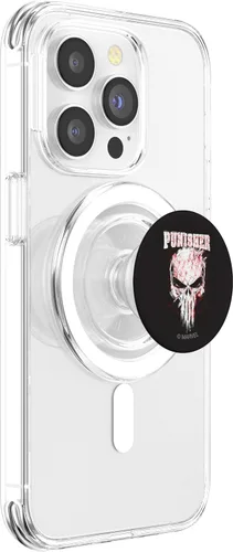 Vista 3 de Marvel The Punisher Skull Splattered Logo PopSockets MagSafe PopGrip para iPhone