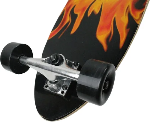 Vista 4 de KROWN Longboards RED Flame Complete Longboard Pintail