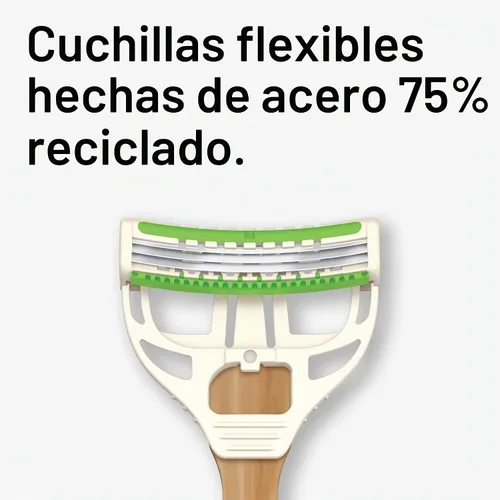 Vista 8 de Schick Maquinilla de afeitar de bambú Xtreme - Maquinillas de afeitar desechables ecológicas, mango de bambú