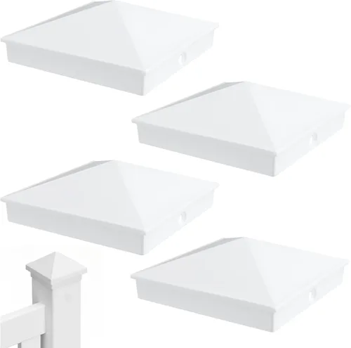 Vista 12 de Azdele Tapas de aluminio piramidal de 4 x 4 para postes nominales de madera de 4 x 4 pulgadas (verdadero 3.5 x 3.5 pulgadas), con superficie