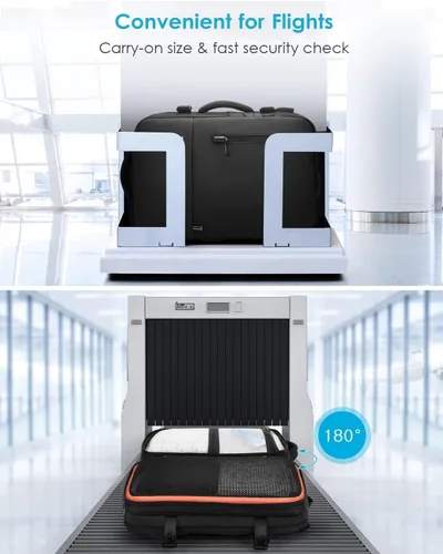 Vista 3 de HOMIEE - Mochila de viaje expandible de 40 L, compatible con laptop de 15.6 pulgadas con puerto de carga USB para fines de semana de negocios, bolsa