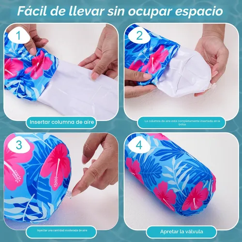 Vista 5 de Fideos inflables para piscina, paquete de 2 de tela suave de secado rápido cubiertos, fideos flotadores grandes para piscina, flotadores premium