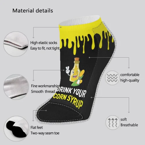 Vista 6 de devor Ankle Socks Invisible Socks for Girls Pack Ankle Sock Humor Drink Your Corn Syrup Socks