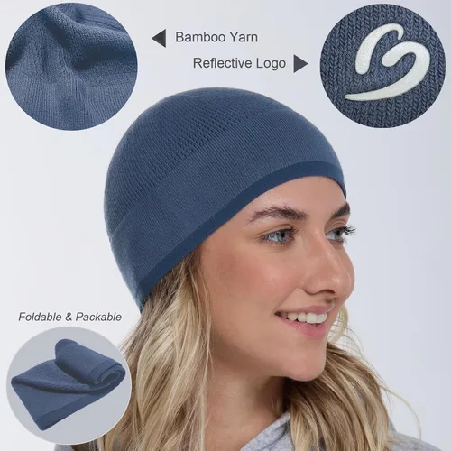 Vista 3 de Gorro de bambú ligero con diseño de calavera para hombres y mujeres, suave y cómodo multifunción