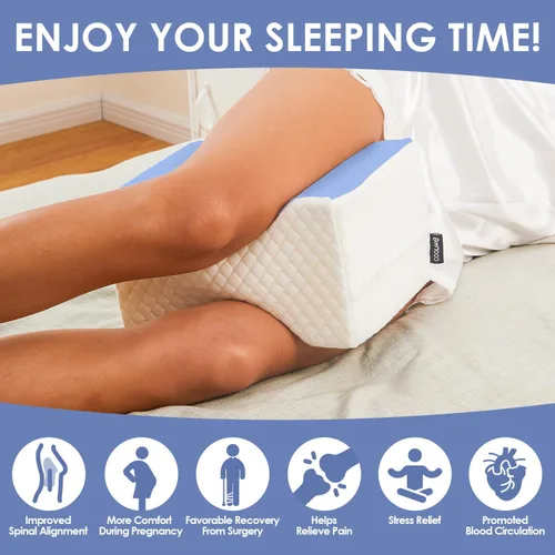 Vista 5 de cooloo8 Almohada de piernas para dormir de lado, almohada de rodilla para dormir de lado, almohada de rodilla, alivio del dolor de ciática, almohada