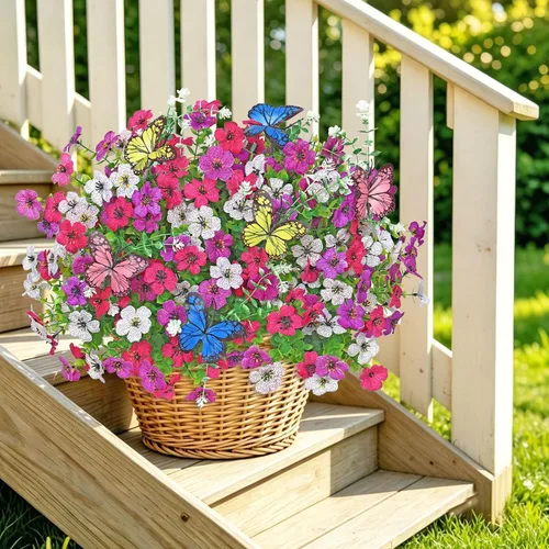 Vista 11 de Flores de otoño artificiales para decoración, flores de otoño