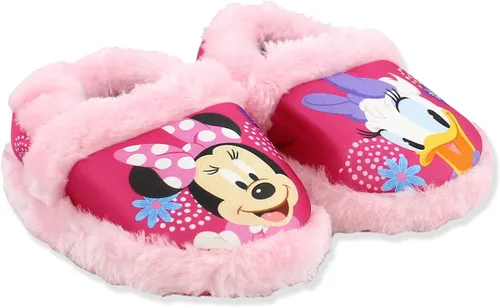 Vista 3 de Minnie Mouse - Pantuflas de felpa para niña pequeña Rosa fucsia
