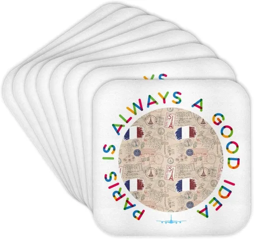 Vista 9 de 3dRose - Paris is always a good idea. A charming and classy travel gift - Coaster - (cst-362437-1)