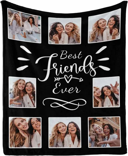 Vista 31 de Regalos de cumpleaños para mujeres, manta de amistad personalizada con tus fotos, manta personalizada con mis propias imágenes para hermanas
