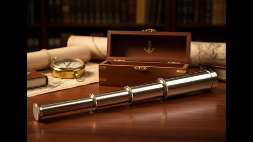 Vista 3 de 15" Handheld Telescopio de latón con funda de piel – Nautical Collector