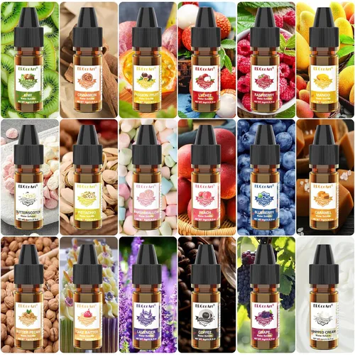 Vista 3 de Aceite Aromatizante para Alimentos - Sabores Concentrados de Dulces, 36 Aceites Aromatizantes Líquidos para Brillo Labial, Aceite de Sabor Algodón