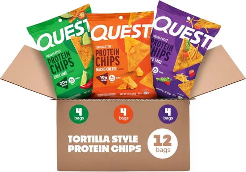 Vista 16 de Quest Nutrition Chips de proteína, barbacoa, 0.78 oz de proteína, 0.11 oz de carbohidratos netos, 130 cals, bolsa de 1.1 onzas, 1 unidad, alto