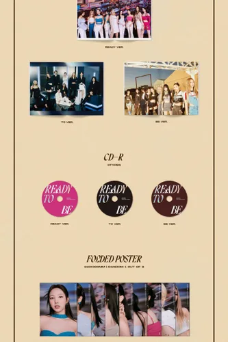 Vista 2 de TWICE READY TO BE 12th Mini Album CD+POB+Folding poster on pack+Photobook+Postcard+Message photocard+Photocard+Tracking (Random)
