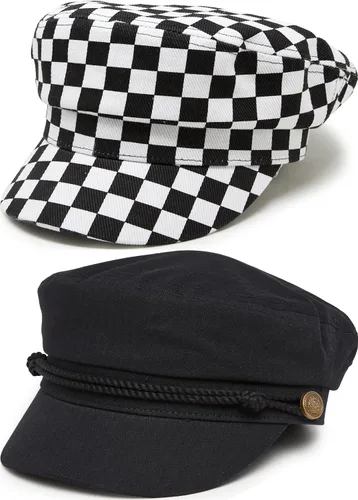 Vista 33 de Funky Junque Gorra de pescador griego, gorra de algodón para panaderos Floral - Denim