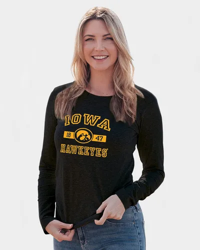 Vista 5 de Blue 84 NCAA - Camiseta de manga larga con licencia oficial de la NCAA para mujer, color del equipo atlético