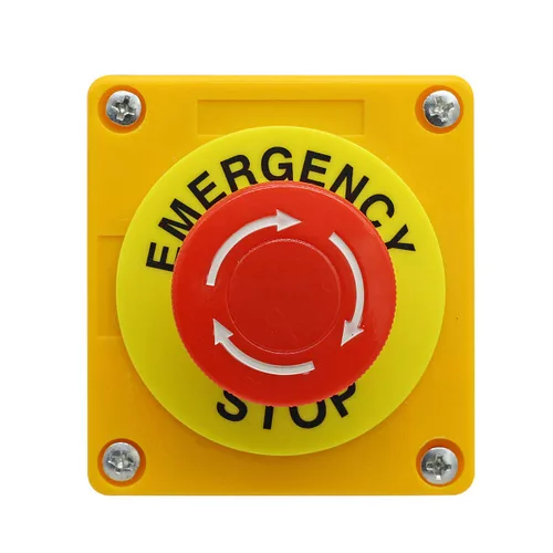 Vista 6 de Estación de botón, 660 V 10 A, 2 posiciones, 1NO 1NC, interruptor de botón de parada de emergencia momentánea, 1.575 in, tapa de hongo rojo, 2