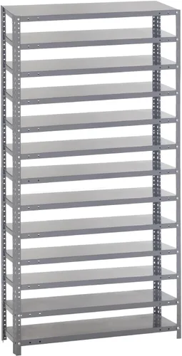 Vista 236 de Quantum QSBU-245BK Heavy Duty Shelving Unit with (7) Shelves and (24) QUS245 Black Bins for Garage Warehouse Storage Distribution 400 lb Load