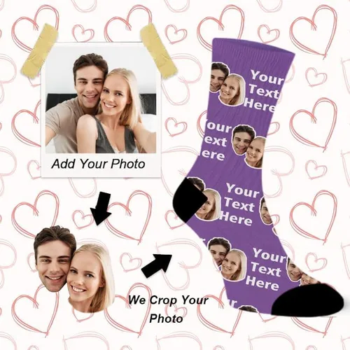 Vista 2 de Jecivila Calcetines personalizados con foto, calcetines divertidos personalizados, imprime tu imagen, regalos divertidos personalizados para hombres