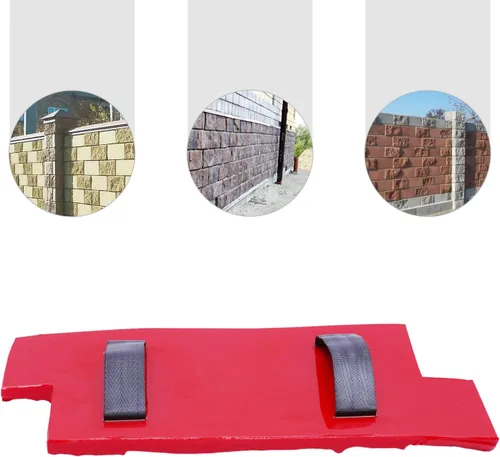 Vista 5 de Sellos de hormigón de poliuretano grande Esteras de textura de piedra Herramienta de estampado Impresión de cemento rojo (15.7 * 7.9 in)
