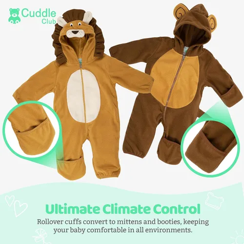 Vista 48 de Enterizo de vellón para bebé, rómper de una sola pieza con capucha para niños, ropa para exteriores, chaqueta infantil