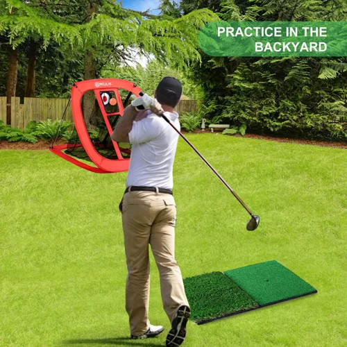 Vista 6 de RELILAC Red desplegable de chipping para golf - accesorios de objetivo de golf para interiores y exteriores para precisión en el patio trasero