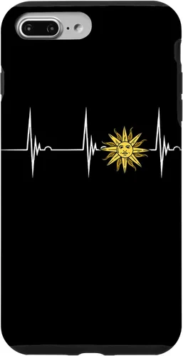 Vista 9 de Funda para iPhone 15 Uruguay Pride Heartbeat EKG Pulse Uruguay Flag Uruguay