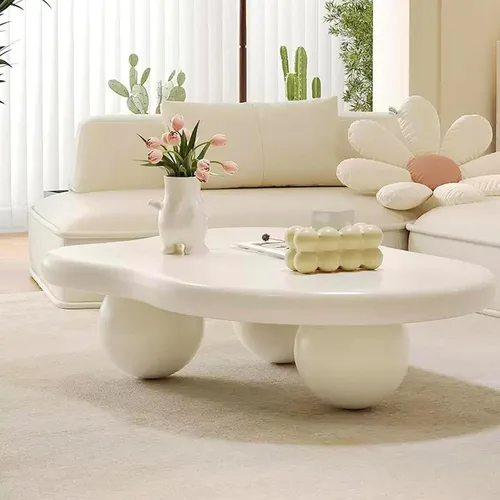 Vista 8 de Cloud - Mesa de centro moderna, mesa de centro irregular, mesa de centro pequeña para sala de estar, mesa de centro única, mesa de centro baja, mesa
