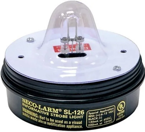 Vista 3 de Seco-Larm SL-126Q/R - Luz estroboscópica roja (juego de 2); para uso de 6 a 12 voltios; para requisitos generales de señalización informativos