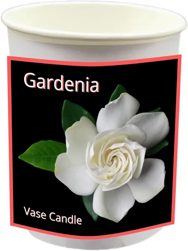 Vista 9 de Gardenia - Vela en jarrón con diseño de flores Gardenia, juego transparente