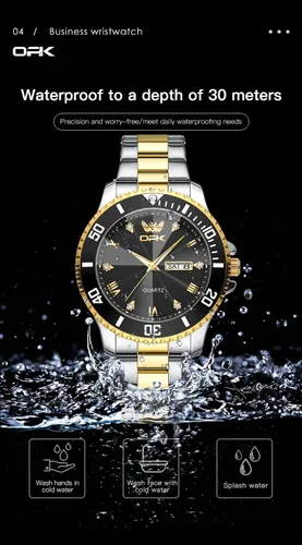 Vista 4 de OPK Mens Watch Simple Fashion Diamonds Stainless Steel Analog Men Wrist Watch Diamond Large Dial Waterproof Date Casual Watch for Man