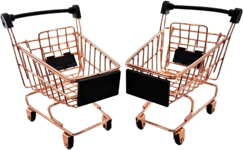 Vista 7 de Mini carrito de compras de metal, mini carrito de compras, carrito de supermercado, carrito de mano, carrito de mano, modelo de decoración