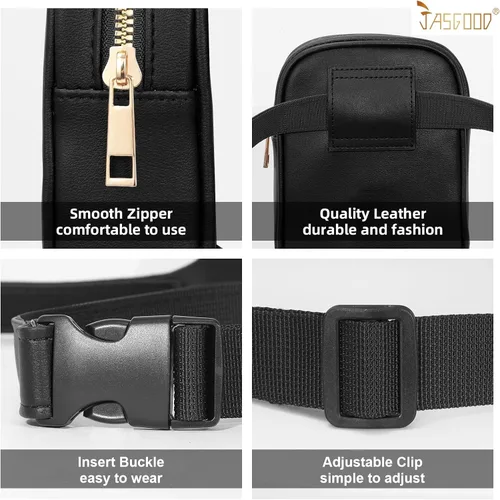 Vista 7 de JASGOOD Riñonera con arnés de muslo para mujer, bolsa de pierna caída, traje de Halloween, A-negro