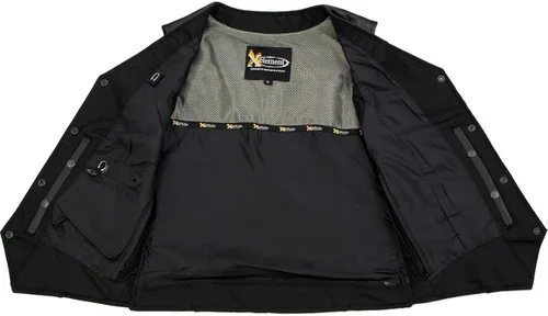 Vista 5 de Xelement B206 'Road Queen' - Chaleco trenzado de cuero negro para mujer