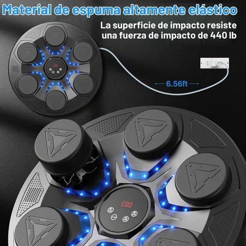 Vista 6 de Upgrade Music Boxing Machine For Adults Kids, Interactive Music Punching Machine with Gloves 12 Modes 12 Speeds, Wall Mounted Electronic Boxing