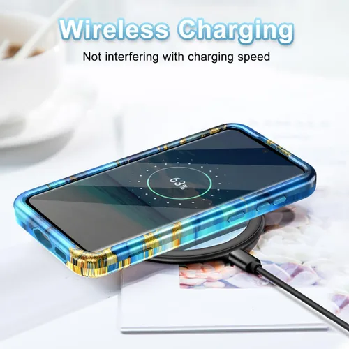 Vista 7 de Lamcase Funda para Galaxy S24 FE, resistente a prueba de golpes, híbrida de policarbonato duro, TPU suave, protección contra caídas de tres capas