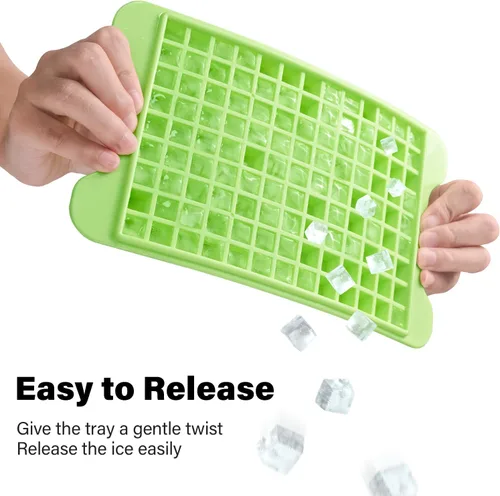 Vista 3 de Mini bandeja para cubitos de hielo para congelador: bandejas de hielo pequeñas FDDBI para congelador con contenedor – 117 × 4 piezas bandeja