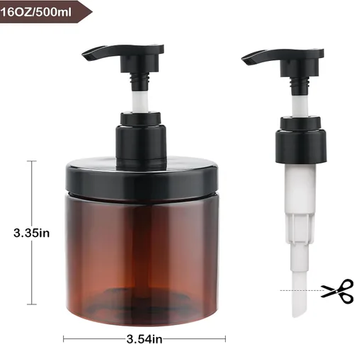 Vista 2 de Dispensador de Bomba de Cosywell 2 Paquetes 16.9oz/500ml Dispensador de Champú y Acondicionador Boca Ancha Dispensador de Jabón de Manos Recargable