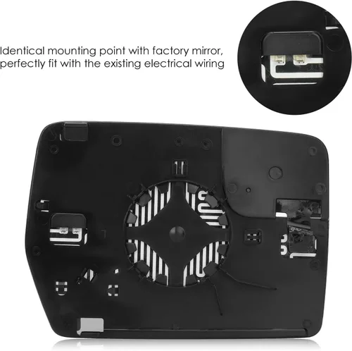 Vista 4 de Espejo calefactable eléctrico del lado izquierdo del conductor y del lado derecho del pasajero para Ford F-150 2011-2014 con soporte trasero, espejo