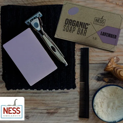 Vista 5 de Ness - Barra de jabón para hombre, aroma a lavanda, jabón natural para hombres, jabón en barra para hombre con ingredientes orgánicos y aceites