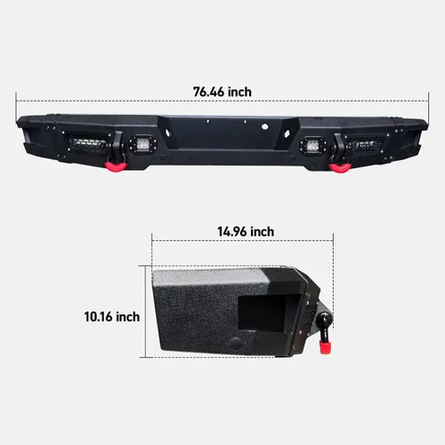 Vista 5 de Textura de parachoques delantero y trasero negro compatible con F150 2009 2010 2011 2012 2013 2014 (excluyendo Raptor y Ecoboost) con placa